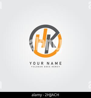 Anfangsbuchstabe HK-Logo – einfaches Geschäftslogo für die Buchstaben H und K Stock Vektor
