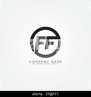 Einfaches Business-Logo für Anfangsbuchstaben FF - Alphabet-Logo Stock Vektor