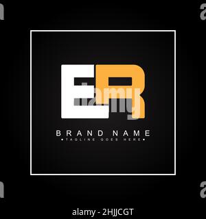 Anfangsbuchstabe er-Logo – Minimales Business-Logo für die Buchstaben E und R Stock Vektor