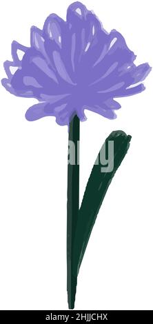 Abstrakt lila handgezeichnete Kleeblatt Blume isoliert auf weißem Hintergrund. Vektorgrafik. Stock Vektor