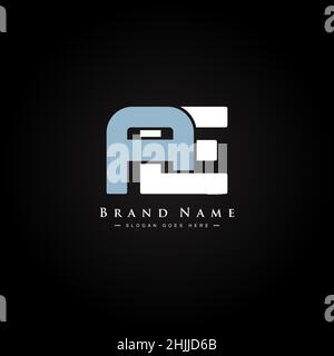 Anfangsbuchstabe AE-Logo - Minimales Business-Logo für Alphabet A und E - Monogramm-Logo für Firmennamen-Initialen Stock Vektor