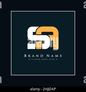 Einfaches Geschäftslogo für Anfangsbuchstaben SA - Alphabet-Logo - Monogramm-Logo für Firmennamen-Initialen Stock Vektor