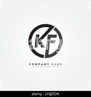 Minimal Business Logo für Alphabet KF - Anfangsbuchstabe K und F Logo - Monogrammstil Logo für Firmennamen Initialen Stock Vektor