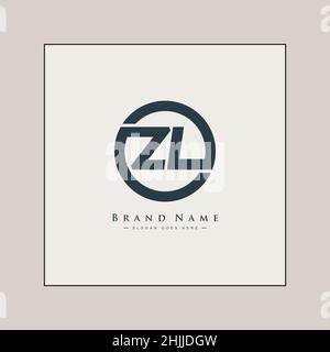 Anfangsbuchstabe ZL-Logo - einfaches Geschäftslogo für Alphabet Z und L - Monogrammstil-Logo für Firmennamen-Initialen Stock Vektor