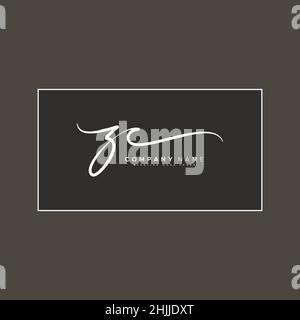 Anfangsbuchstabe ZC-Logo - handgezeichnetes Signaturlogo - einfaches Signaturlogo für Firmennamen-Initialen Stock Vektor