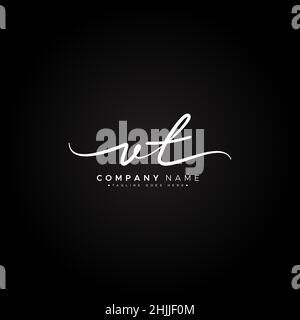 Anfangsbuchstabe VT-Logo - handgeschriebenes Signaturlogo - einfaches Signaturlogo für Firmennamen-Initialen Stock Vektor