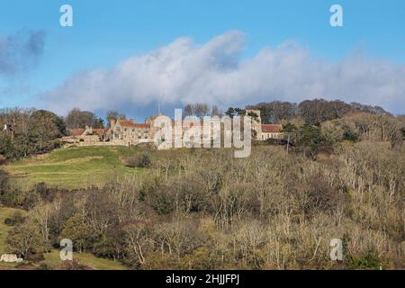 Ein Blick auf Lympne Castle, Kent, Großbritannien Stockfoto