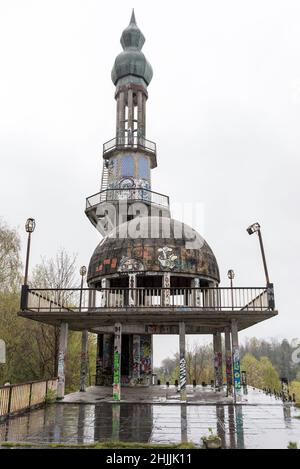 Verlassene Casino-Stadt Consonno, Norditalien. Stockfoto