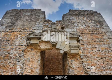 Burg, Eingangstor, Dorf Castelo Rodrigo, Serra da Estrela, Beira Alta, Portugal Stockfoto