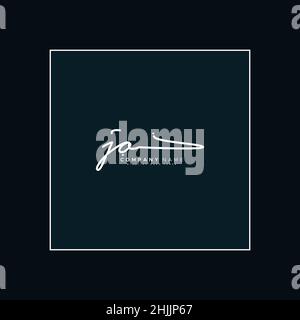 Anfangsbuchstabe JO-Logo - handgezeichnetes Logo im Signaturstil - einfaches Vektorlogo im Signaturstil für Markenname-Initialen. Stock Vektor