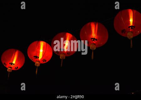 Laternen-Arrangement auf chinesischem Neujahrsfest. Stockfoto