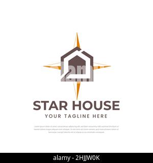 Startseite und Stern Symbol Logo Design-Vorlage Stock Vektor
