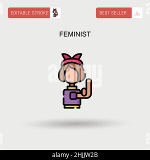 Feministisches einfaches Vektor-Symbol. Stock Vektor