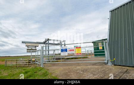 Acle, Norfolk, Großbritannien – Januar 2022. Das Äußere des Pumpwerks Tunstall in der Nähe des Flusses Bure Stockfoto