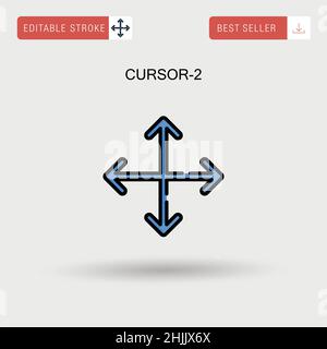 Cursor-2 einfaches Vektorsymbol. Stock Vektor