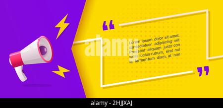 Megaphon mit Blase für Werbung, ankündigen. Stock Vektor