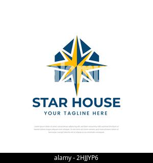 Star Logo Design und Symbole, Home Icon Design Vorlage Stock Vektor