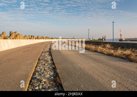 Hafenmole im Hafen von Wladyslawowo. Polen, Europa Stockfoto