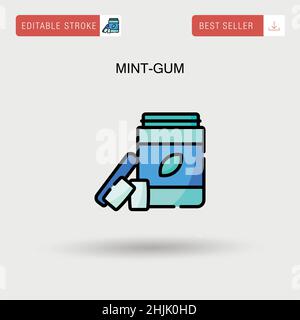 Einfaches Vektorsymbol „Mint-GUM“. Stock Vektor