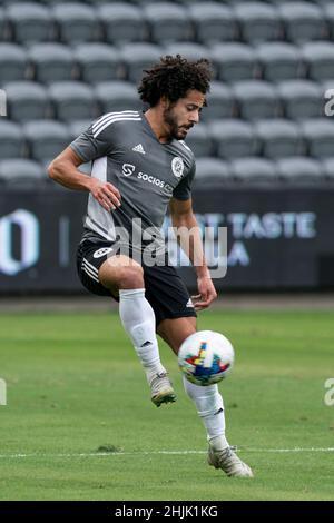 Ryan Spaulding, Verteidiger der New England Revolution, während eines MLS-Vorsaison-Fußballmatches zwischen dem Los Angeles Football Club und dem New England Revolucio Stockfoto