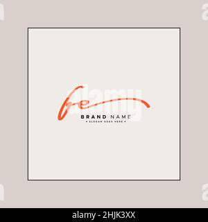 Anfangsbuchstabe FE-Logo - handgeschriebenes Logo im Signaturstil - einfaches Vektorlogo im Signaturstil für Initialen Stock Vektor