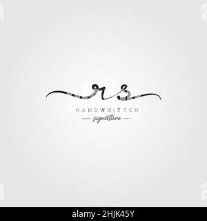 Anfangsbuchstabe RS-Logo - handgeschriebenes Signaturlogo - einfaches Vektorlogo im Signaturstil für Initialen Stock Vektor