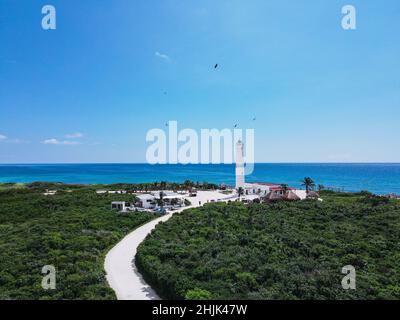 Sonniger Blick auf den Punta Sur Eco Beach, Cozumel, Mexiko Stockfoto