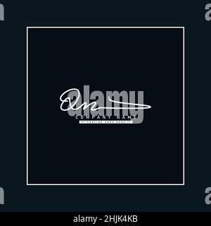 Anfangsbuchstabe QN-Logo - handgezeichnetes Signaturlogo - einfaches Vektorlogo im Signaturstil für Initialen Stock Vektor