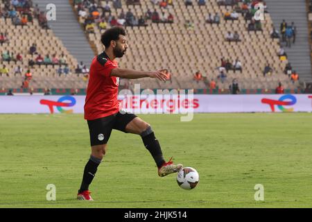 Kamerun, Yaounde, Januar 30 2022 - Mohamed Salah aus Ägypten während des Africa Cup of Nations - Play offs - Viertelfinalspiel zwischen Ägypten und Marokko im Stade Ahmadou Ahidjo, Yaounde, Kamerun, 30/01/2022. Foto SF Credit: Sebo47/Alamy Live News Stockfoto