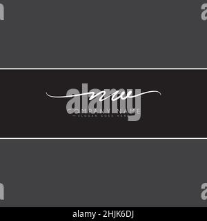 Anfangsbuchstabe NW-Logo - handgeschriebenes Logo im Signaturstil - einfaches Vektorlogo im Signaturstil für Initialen Stock Vektor