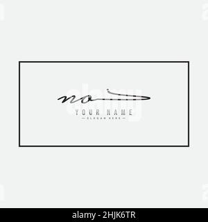 Anfangsbuchstabe KEIN Logo - handgeschriebenes Signaturlogo - einfaches Vektorlogo im Signaturstil für Initialen Stock Vektor