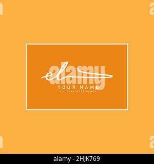 Anfangsbuchstabe EL Logo - handgeschriebenes Signaturlogo - einfaches Vektorlogo im Signaturstil für Initialen Stock Vektor