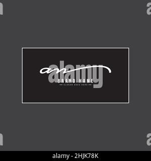 Anfangsbuchstabe EIN Logo - handgezeichnetes Signature Style Logo - einfaches Vektor-Logo im Signature Style für Initialen Stock Vektor