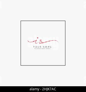 Anfangsbuchstabe IST Logo - handgeschriebenes Signaturstil-Logo - einfaches Vektorlogo im Signaturstil für Initialen Stock Vektor