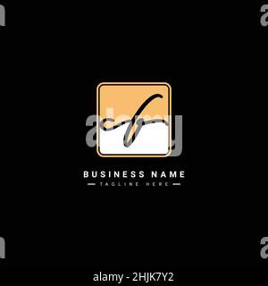 Anfangsbuchstabe CF-Logo - handgezeichnetes Logo im Signaturstil - einfaches Vektorlogo im Signaturstil für Initialen Stock Vektor