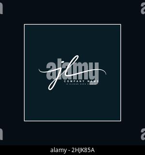 Anfangsbuchstabe JL Logo - handgezeichnetes Signature Style Logo - einfaches Vektor-Logo im Signature Style für Initialen Stock Vektor
