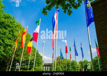 Flaggen der Welt, ein Meer von ​​Flags verschiedener Nationen und Organisation Stockfoto