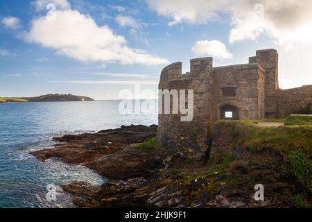 Das Tudor Blockhouse bekannt als Little Dennis in Pendennis Point Falmouth Cornwall England Stockfoto