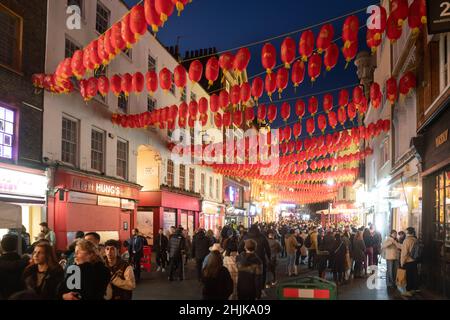 Chinatown chinesisches Neujahr london, England 2022 Stockfoto