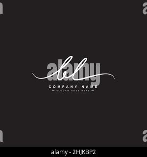 Anfangsbuchstabe BL Logo - handgezeichnetes Signature Style Logo - einfaches Vektorlogo im Signature Style für Initialen Stock Vektor