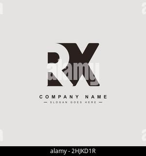 Anfangsbuchstabe RX-Logo - Minimales Business-Logo für Alphabet R und X - Monogramm-Vektor-Logo-Vorlage für Firmennamen-Initialen Stock Vektor