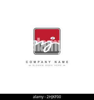 Anfangsbuchstabe NJ Logo - handgezeichnetes Signature Style Logo - einfaches Vektor-Logo im Signature Style für Initialen Stock Vektor