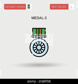 Medal-3 einfaches Vektorsymbol. Stock Vektor