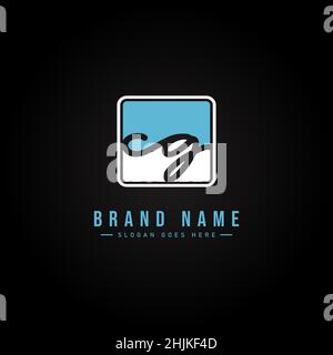 Anfangsbuchstabe CG-Logo - handgeschriebenes Signaturlogo - einfaches Vektorlogo im Signaturstil für Initialen Stock Vektor