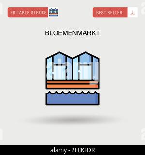 Bloemenmarkt einfaches Vektorsymbol. Stock Vektor