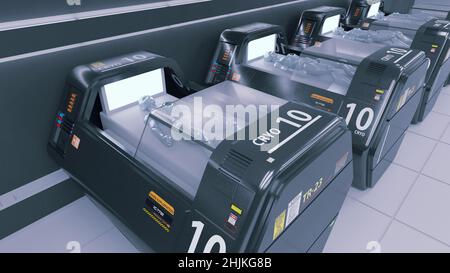 3D-Rendering. Humanoide Figuren und Sicifi-Szene Stockfoto