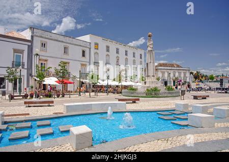 Praca da Republic, Tavira, Algarve, Portugal Stockfoto