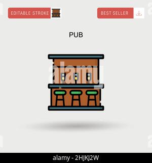 Einfaches Vektor-Symbol für Pub. Stock Vektor