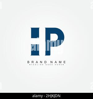 Minimal Business Logo für Alphabet HP - Anfangsbuchstabe H und P Logo - Monogram Vector Logo Template für Firmennamen Initialen Stock Vektor