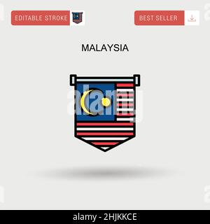 Malaysia einfaches Vektorsymbol. Stock Vektor